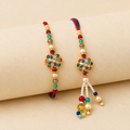 Bhaiya Bhabhi Beaded Floral Rakhi